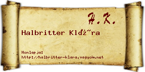 Halbritter Klára névjegykártya